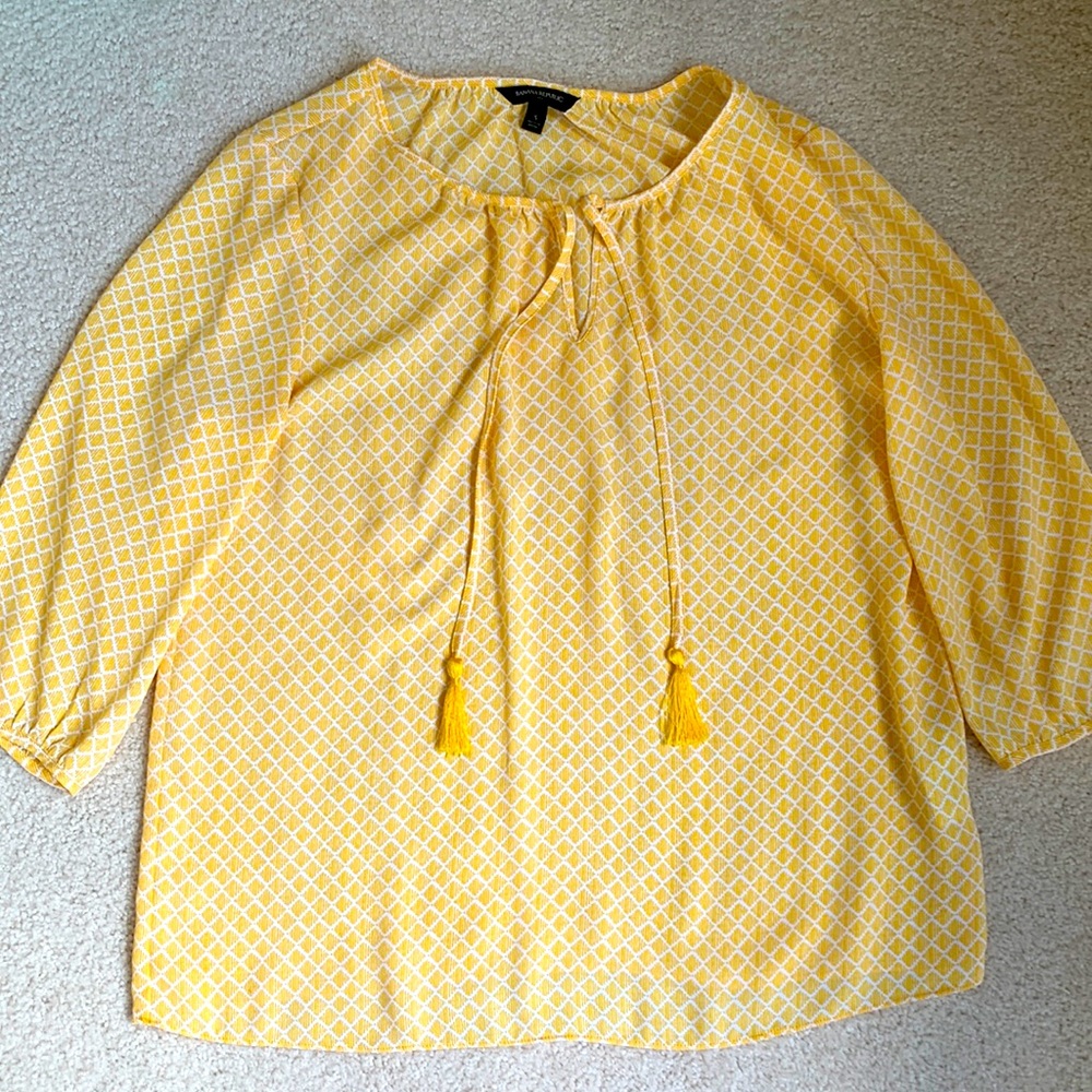 Yellow checked blouse